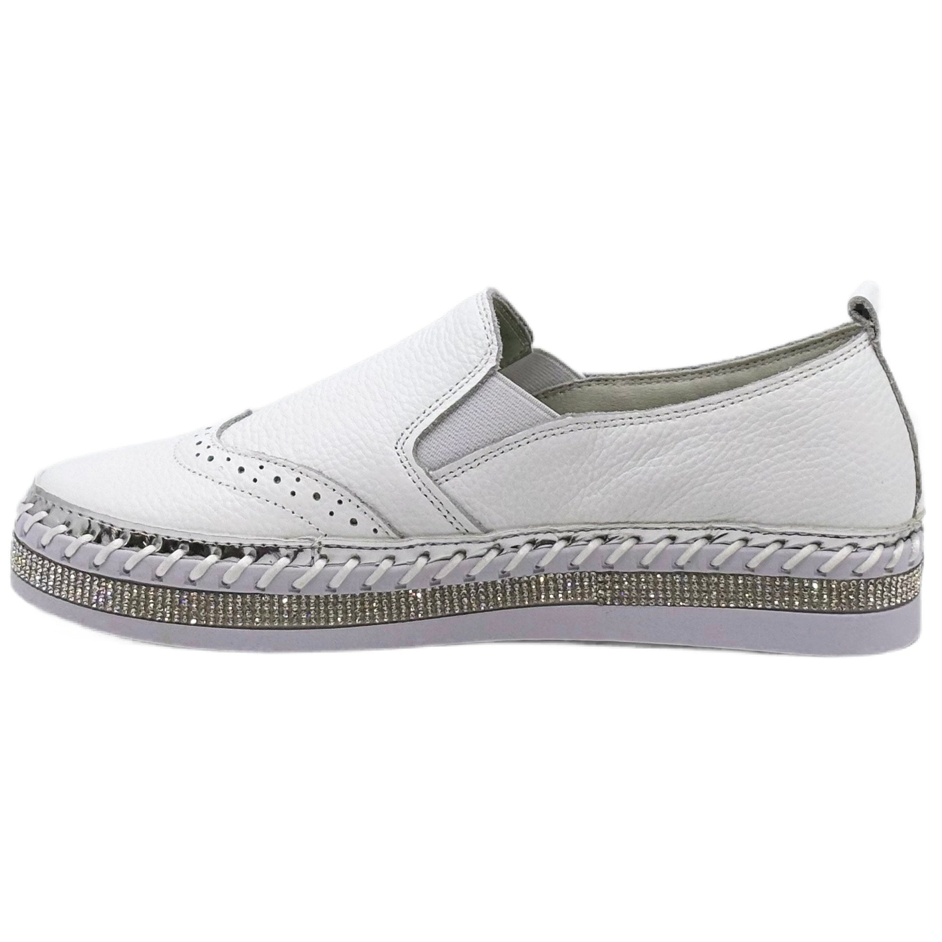 Crown Leather Bling Sneakers