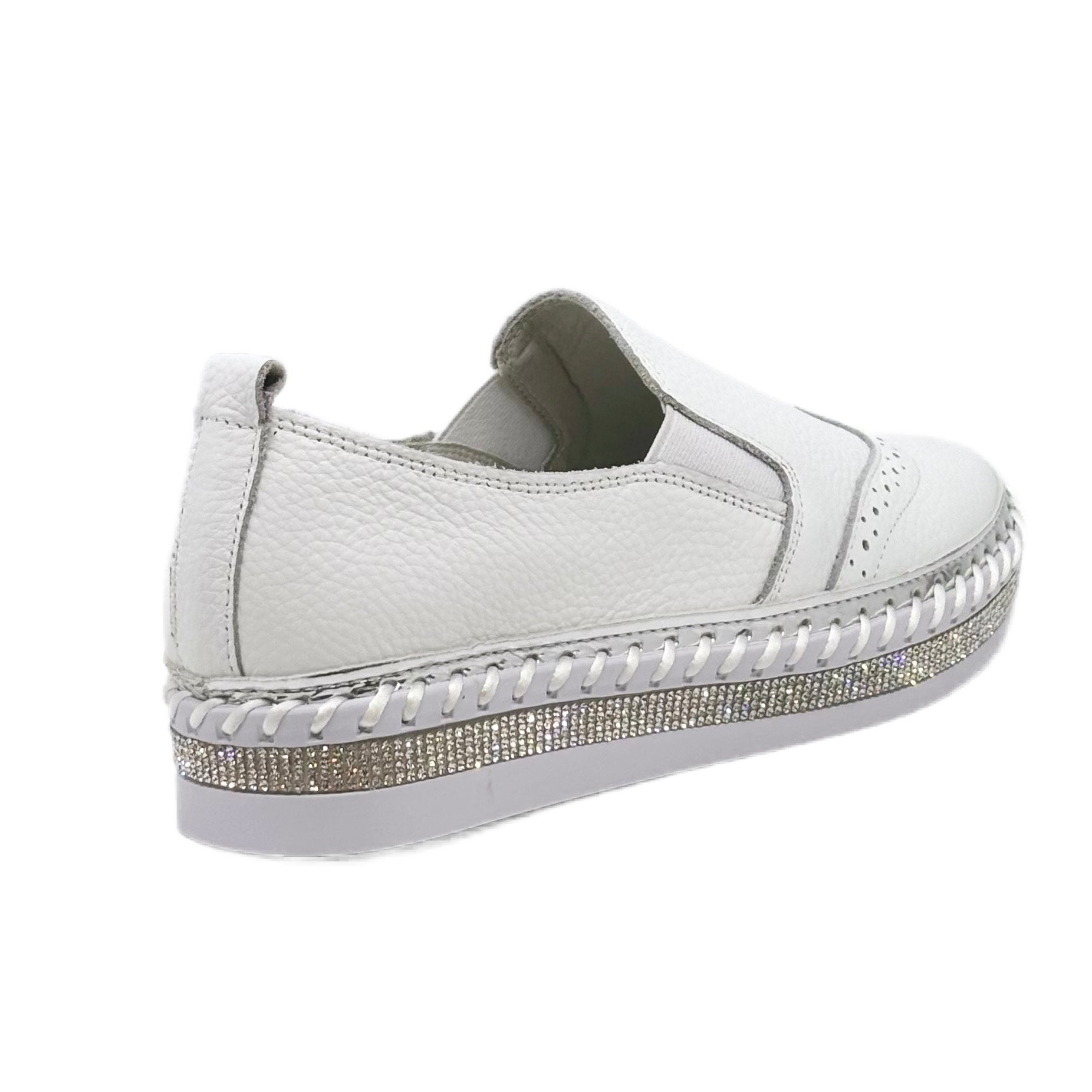Crown Leather Bling Sneakers