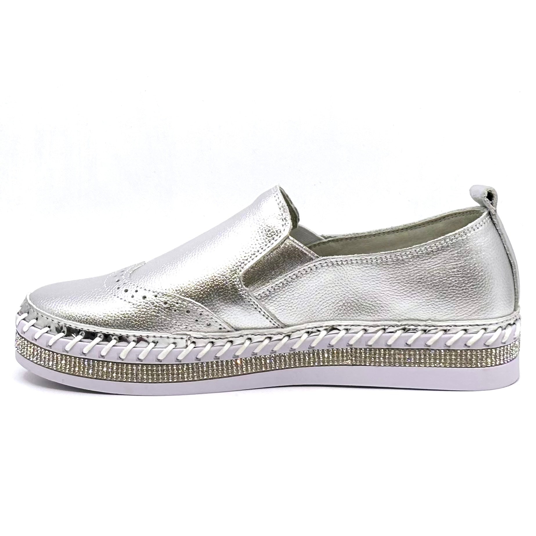Crown Leather Bling Sneakers