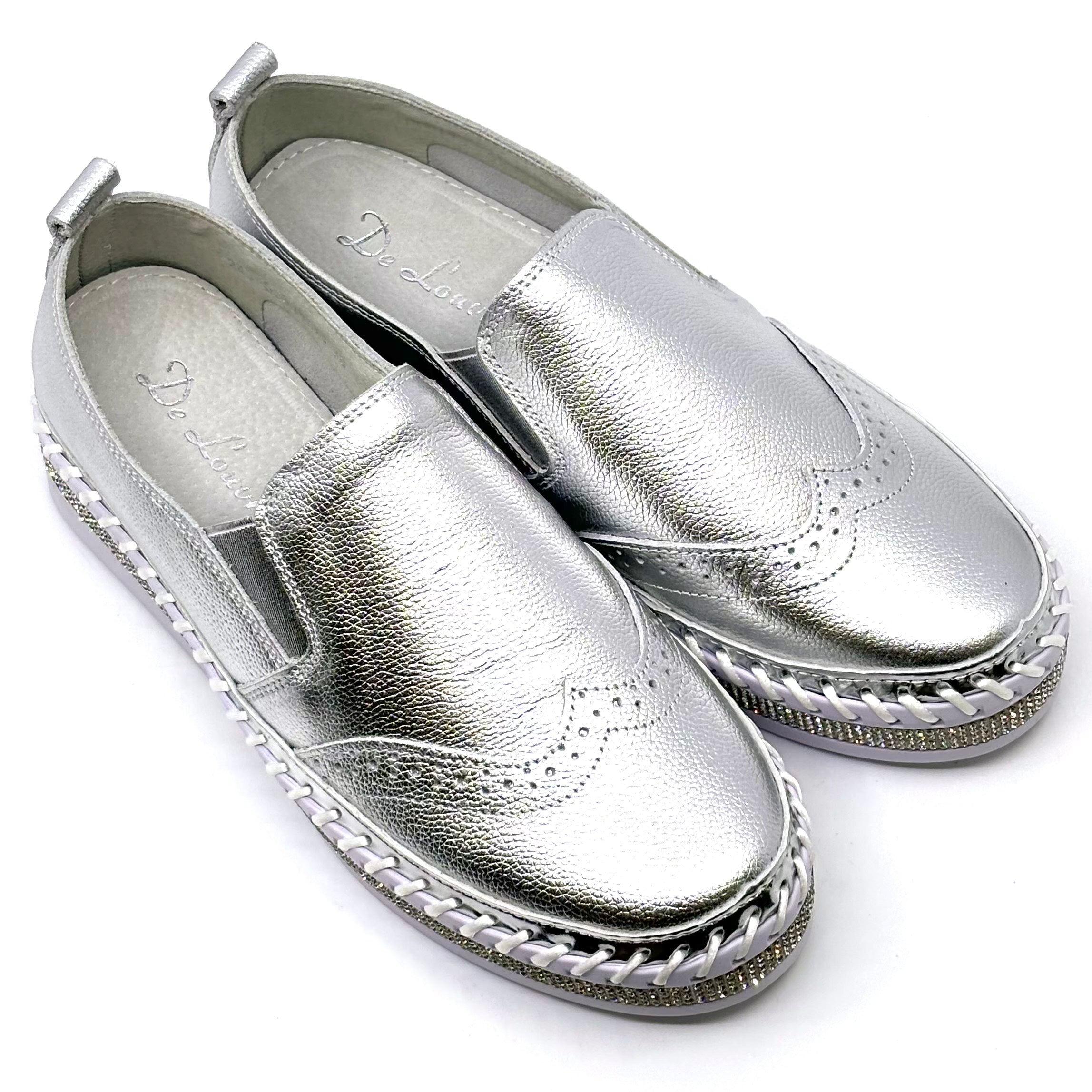 Crown Leather Bling Sneakers