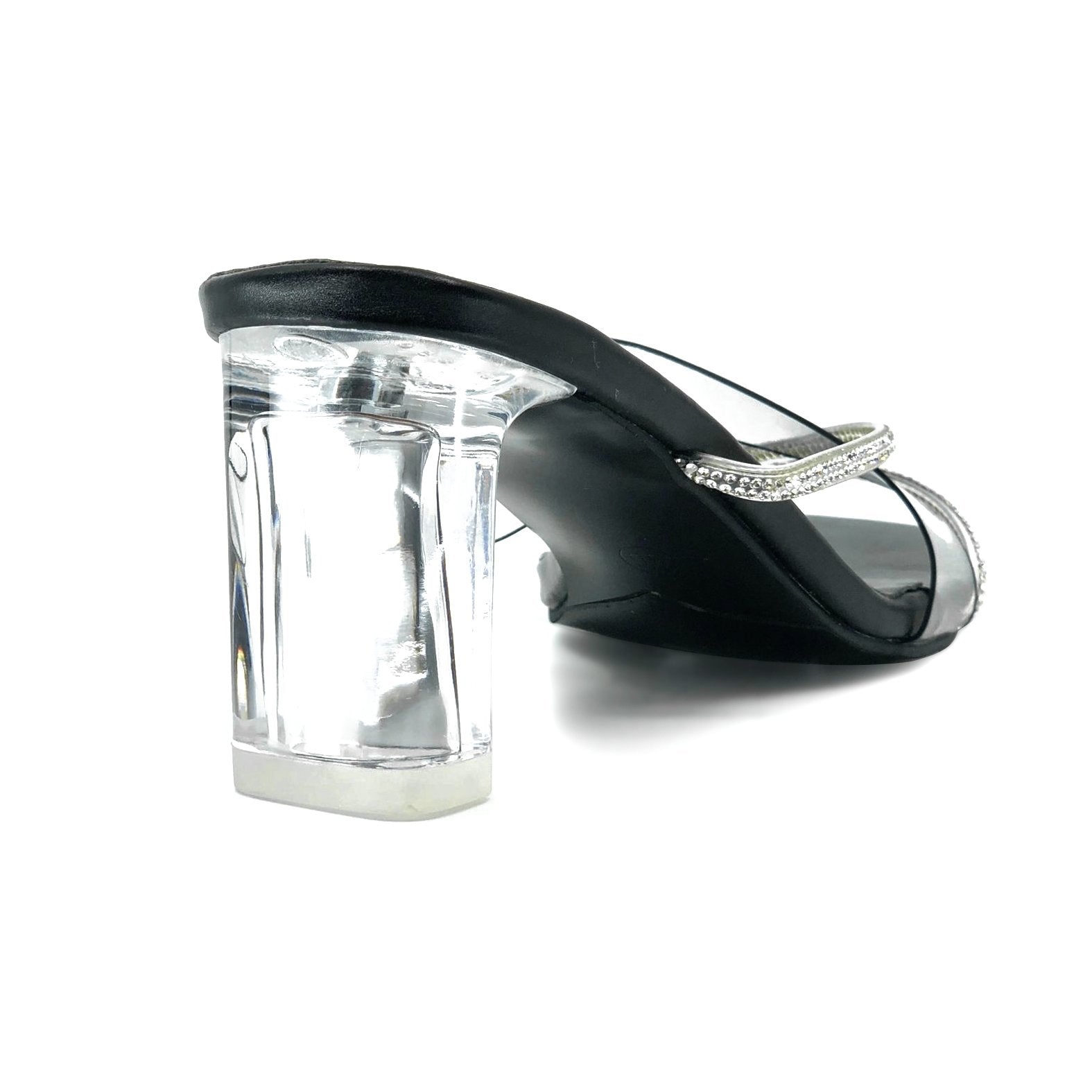 Amory Heel Sandals in Clear De Louvre Shoes