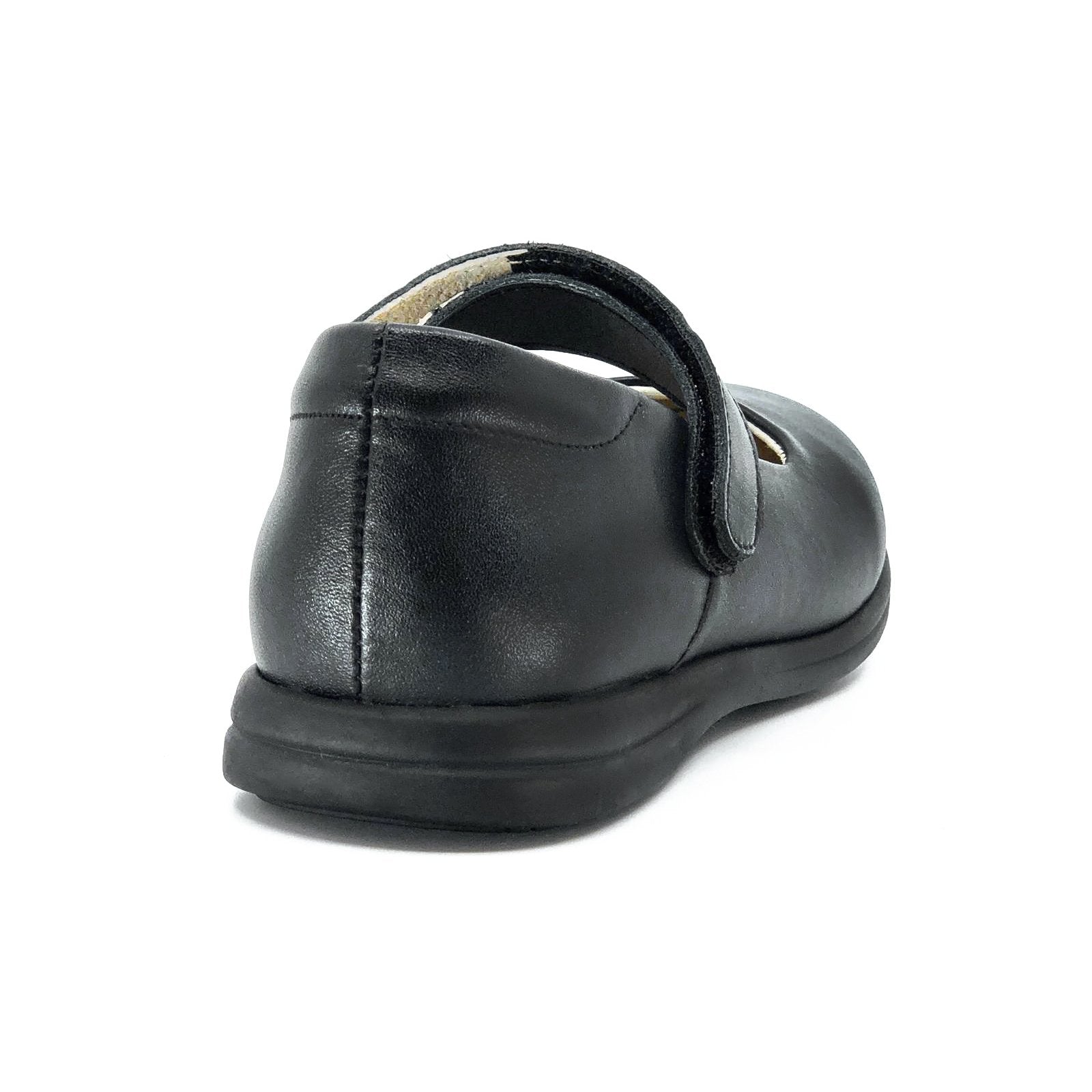 Barton Velcro Strap Leather School Shoes De Louvre Shoes