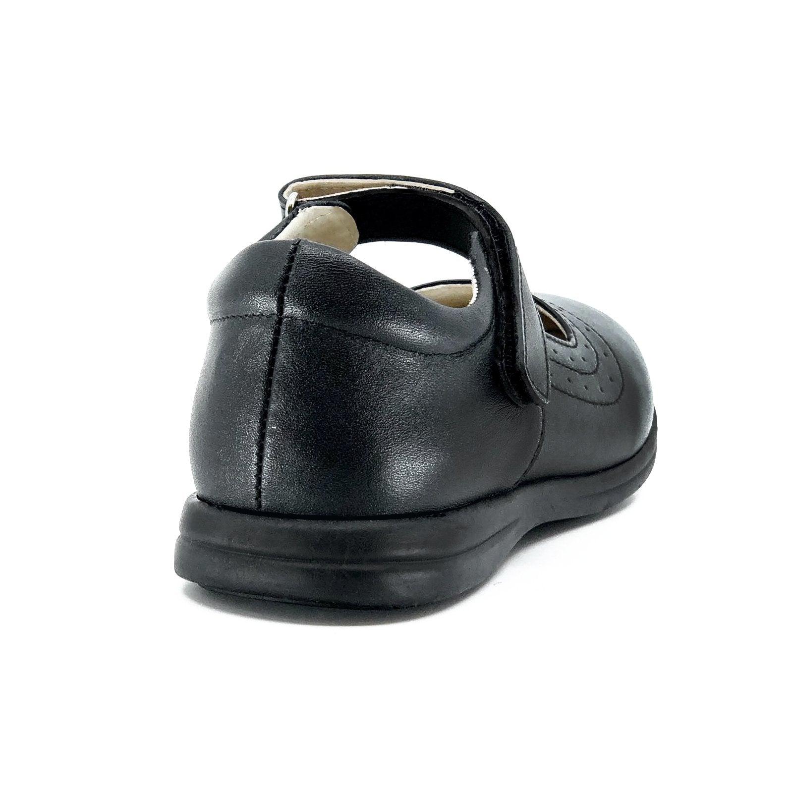 Mary Velcro Strap Leather School Shoes De Louvre Shoes