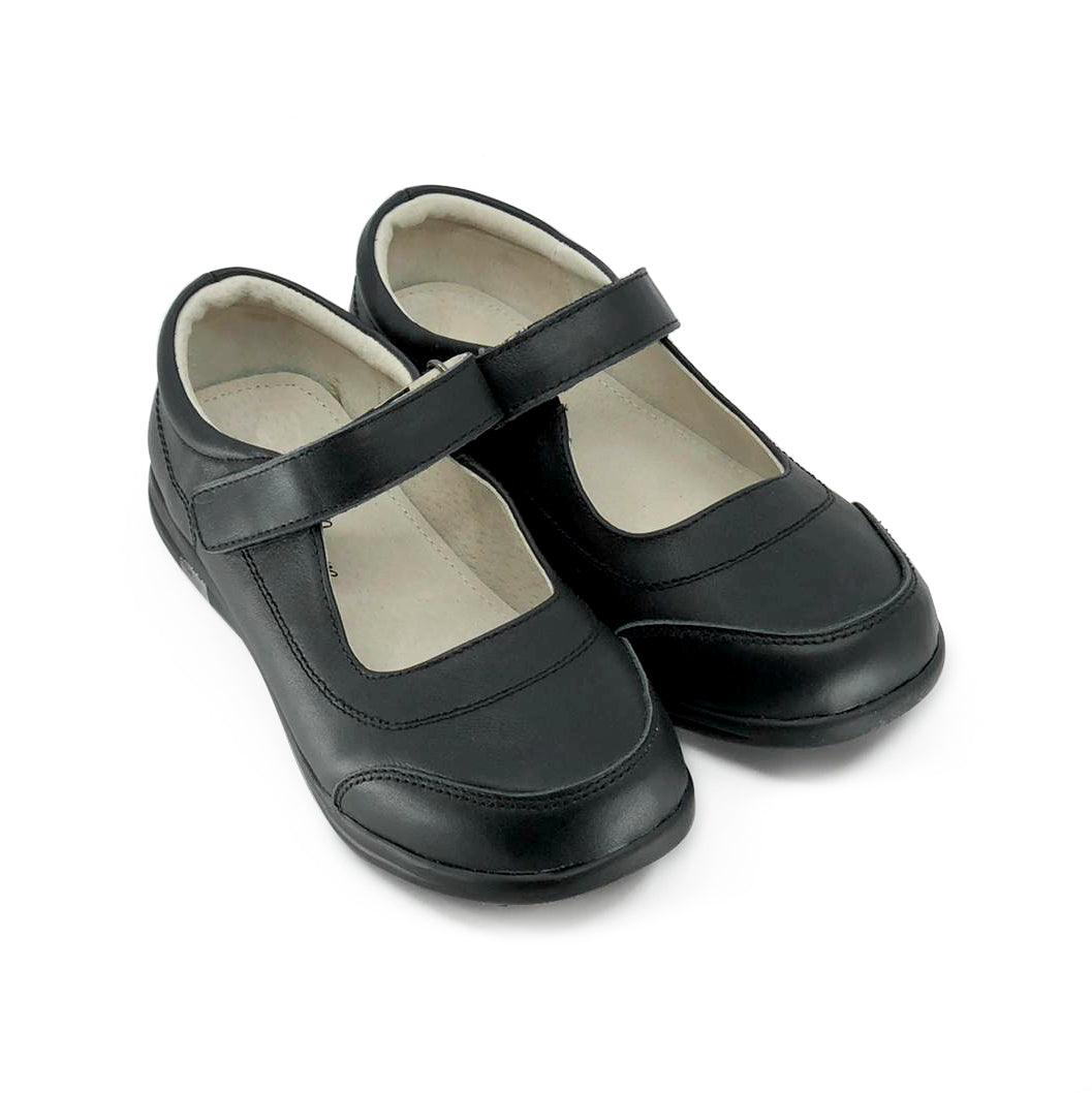 Merceditas Girl Velcro Strap Leather School Shoes De Louvre Shoes