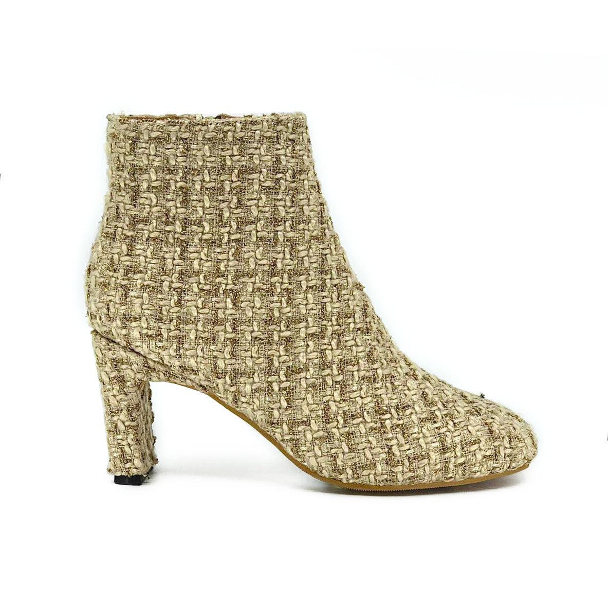 Plaid CC Boots De Louvre Shoes