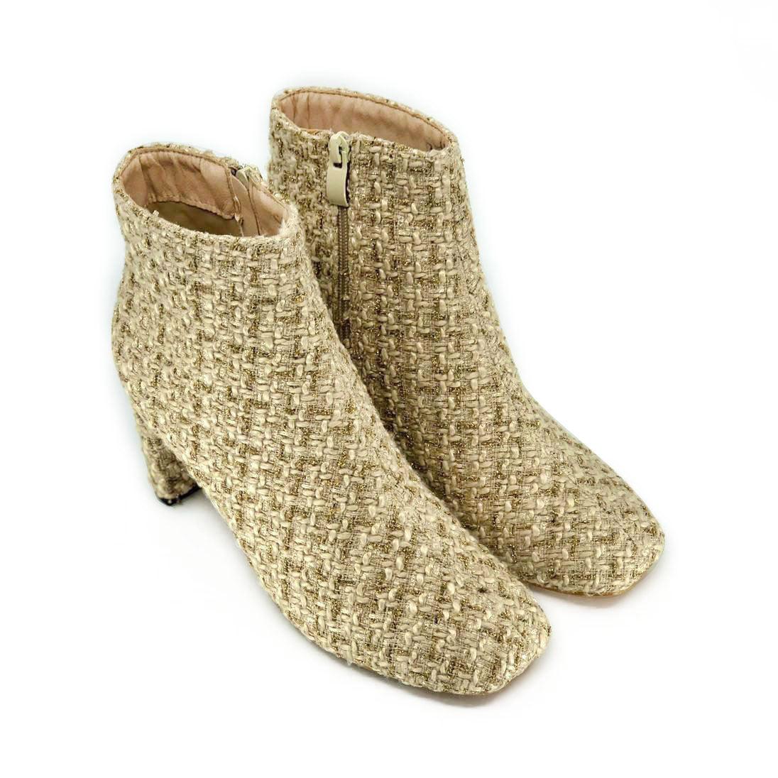 Plaid CC Boots De Louvre Shoes