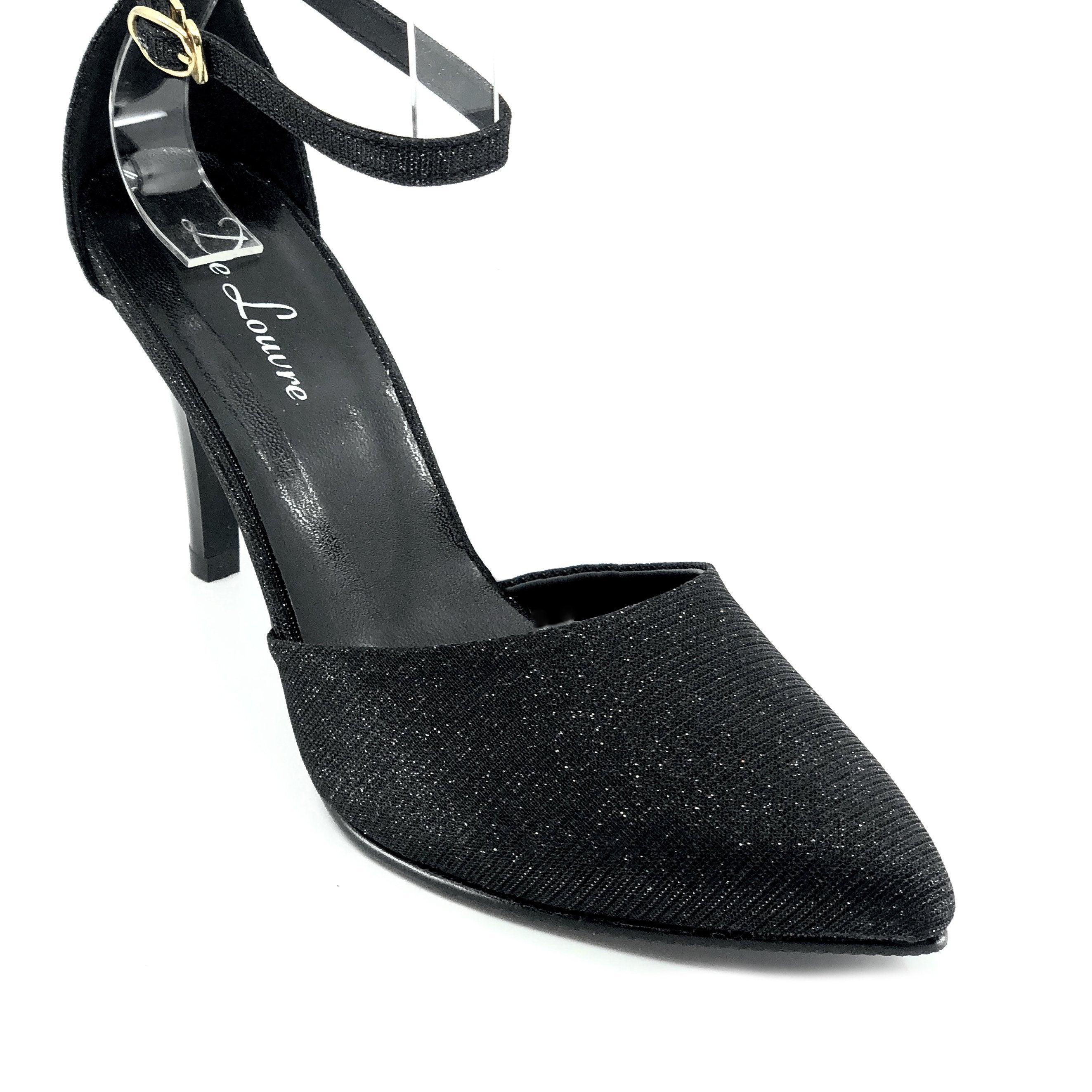 Point Toe Faux Ankle Strap Stiletto Heels De Louvre Shoes