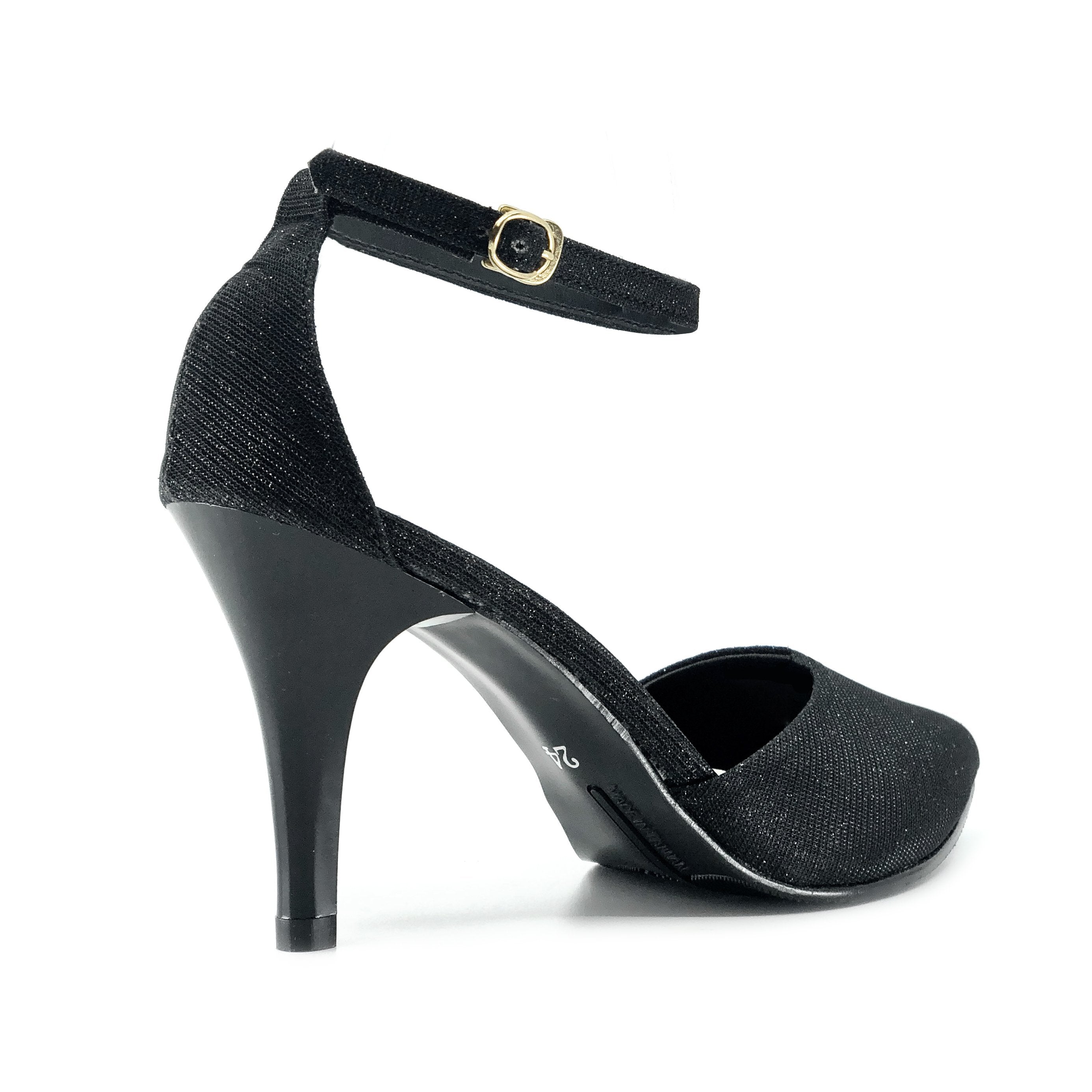 Point Toe Faux Ankle Strap Stiletto Heels De Louvre Shoes