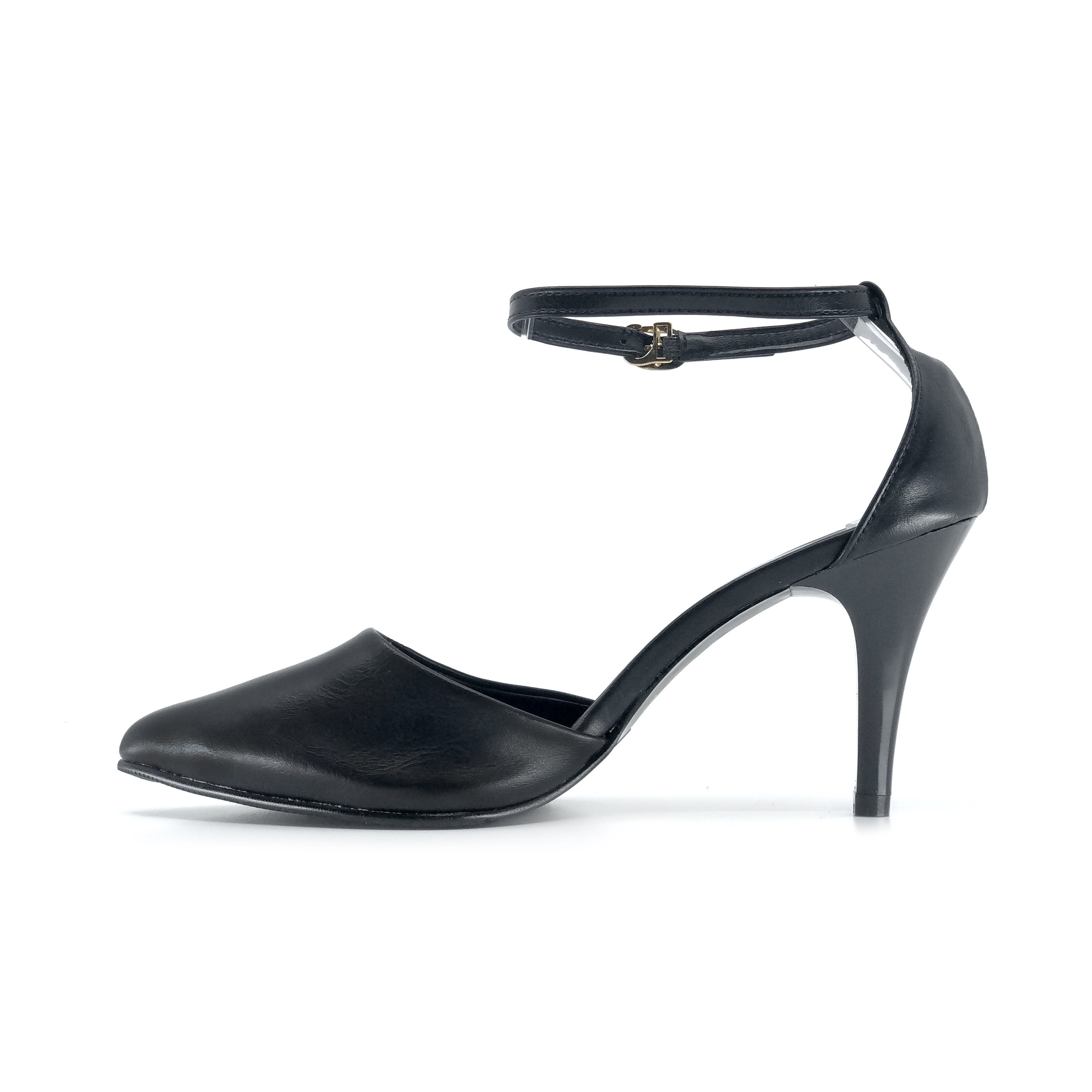 Point Toe Faux Ankle Strap Stiletto Heels De Louvre Shoes