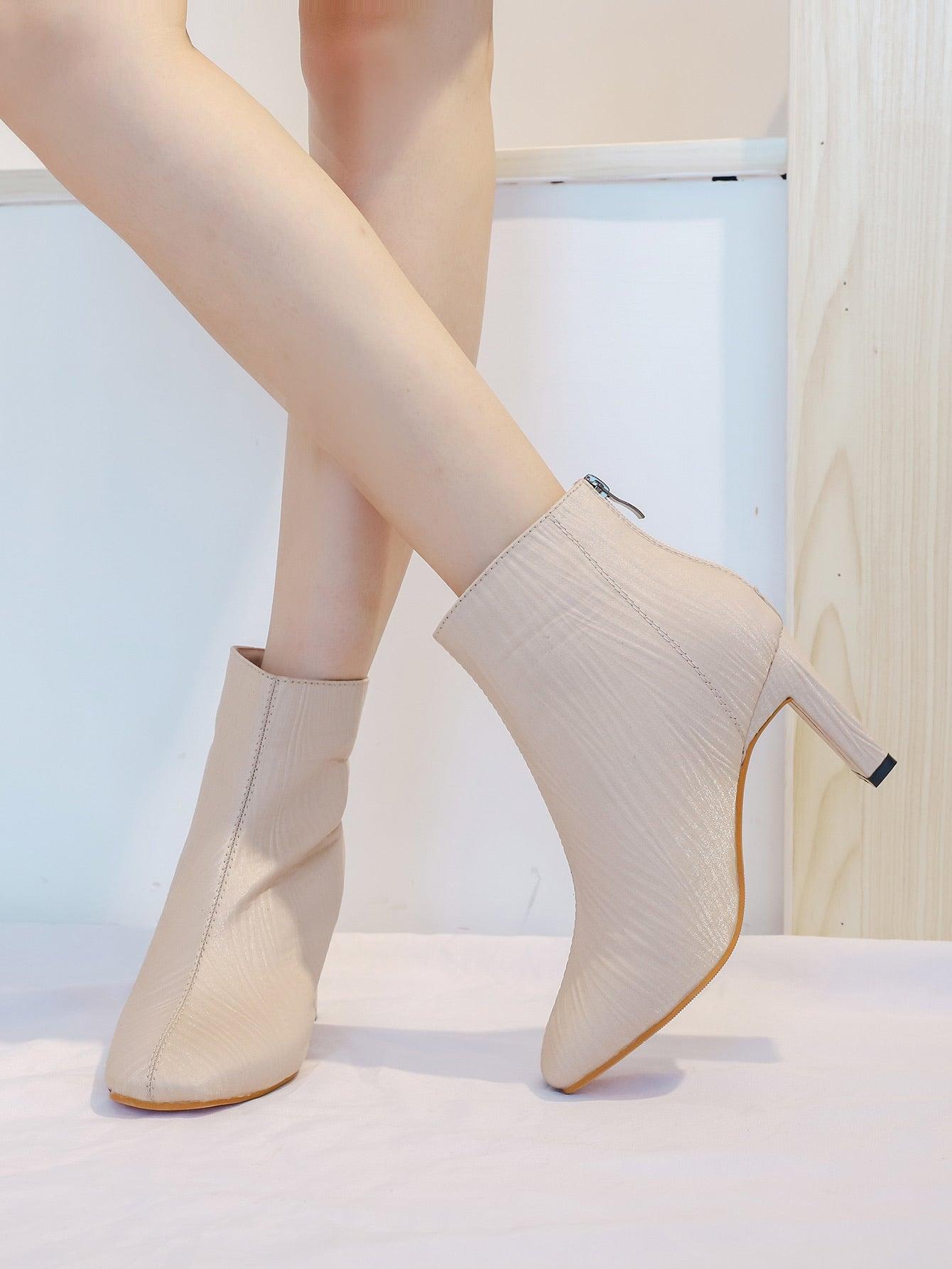 Satin Ankle Boots De Louvre Shoes