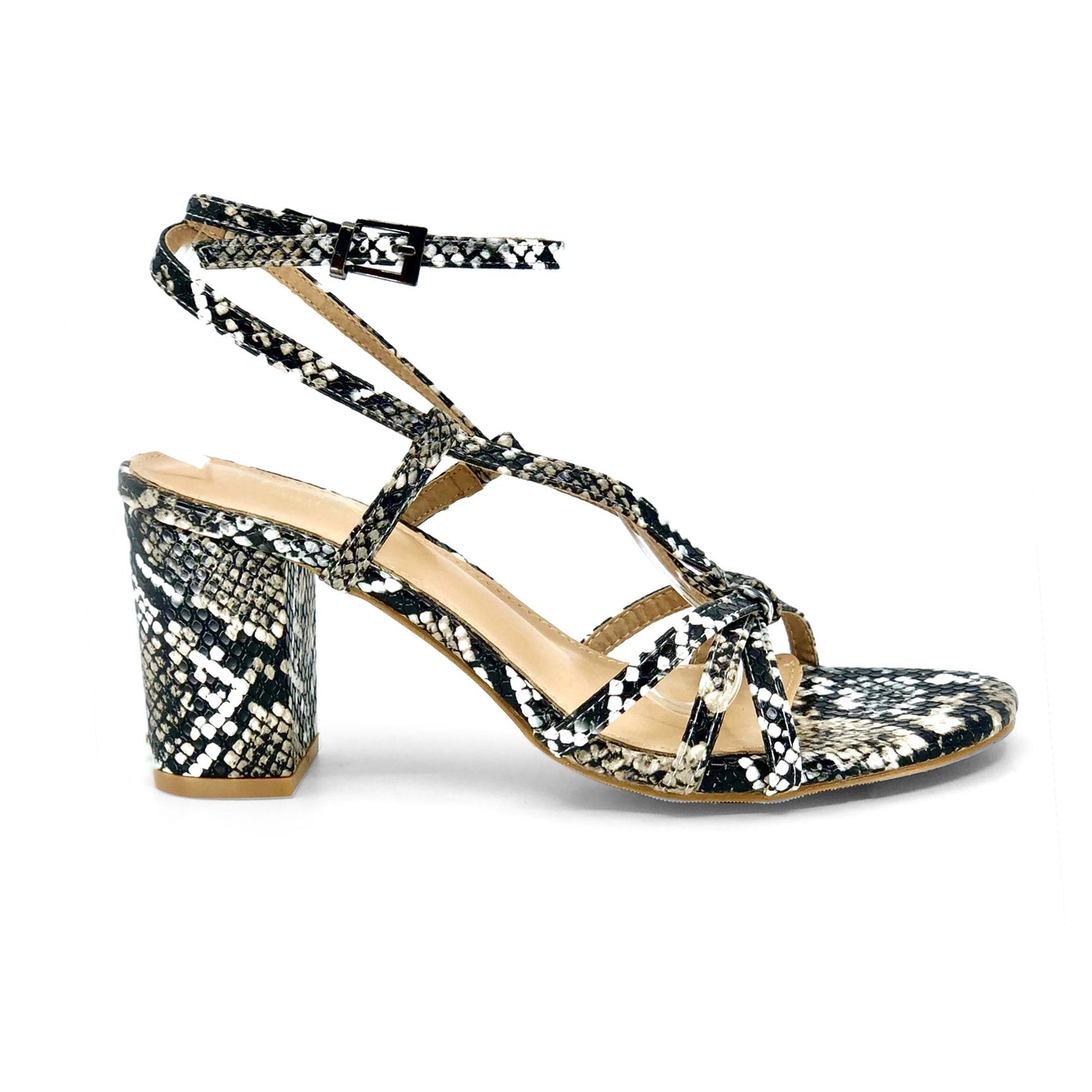 Snakeskin Bandages Sandal De Louvre Shoes