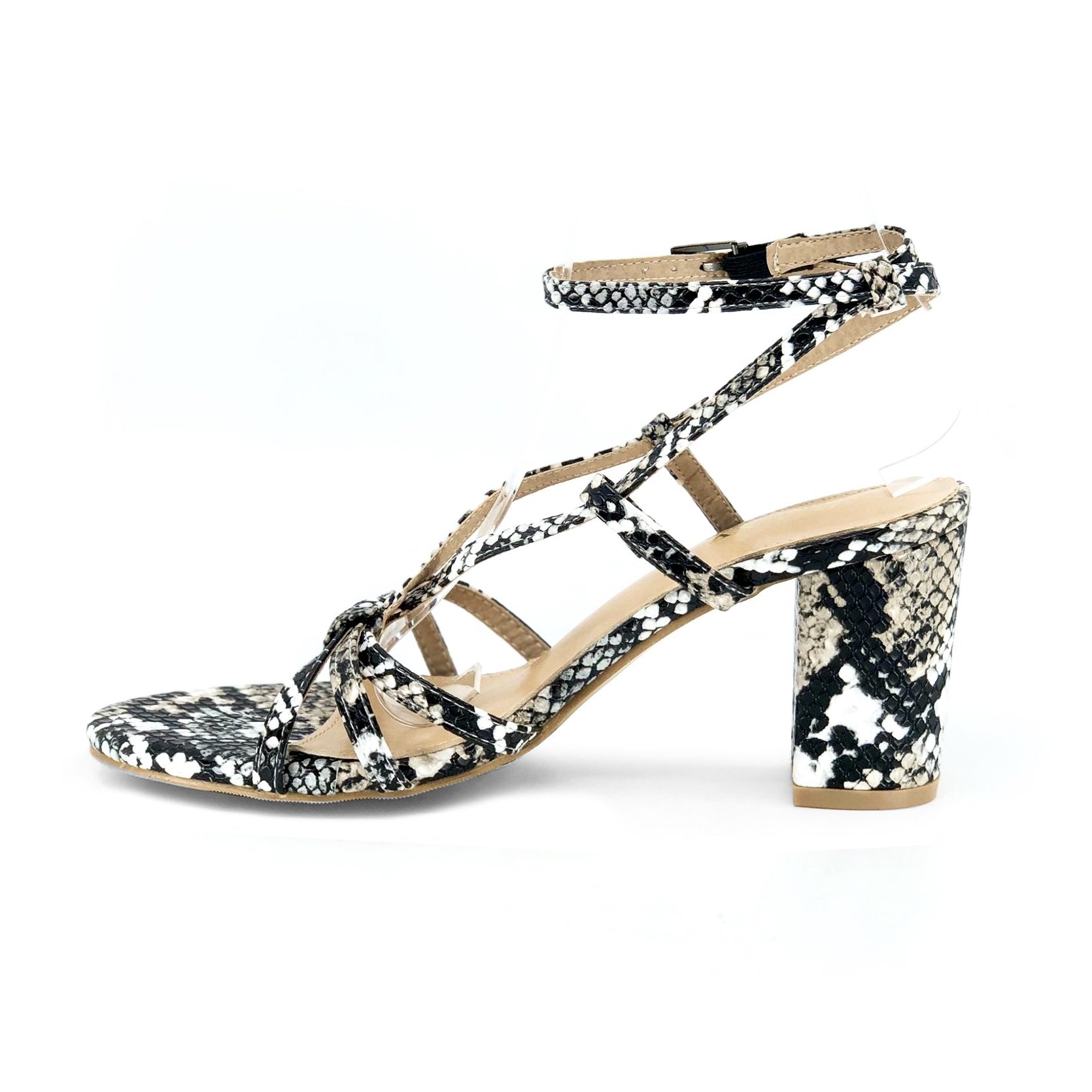 Snakeskin Bandages Sandal De Louvre Shoes